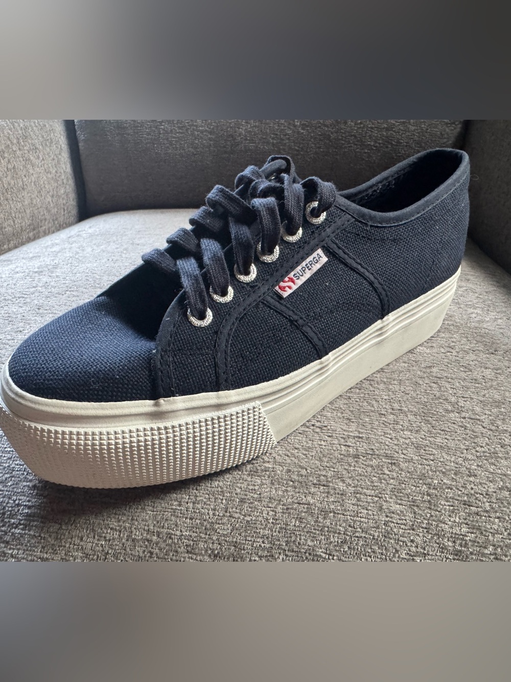 Unisex Superga 2790 Dark Blue Platform Sneaker 9W 7.5M - Picture 8 of 11
